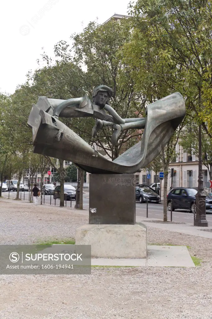France, Paris, 'L'Homme Aux Semelles Devant' Hommage To Artur Rimbaud By Jean-Robert Ipousteguy