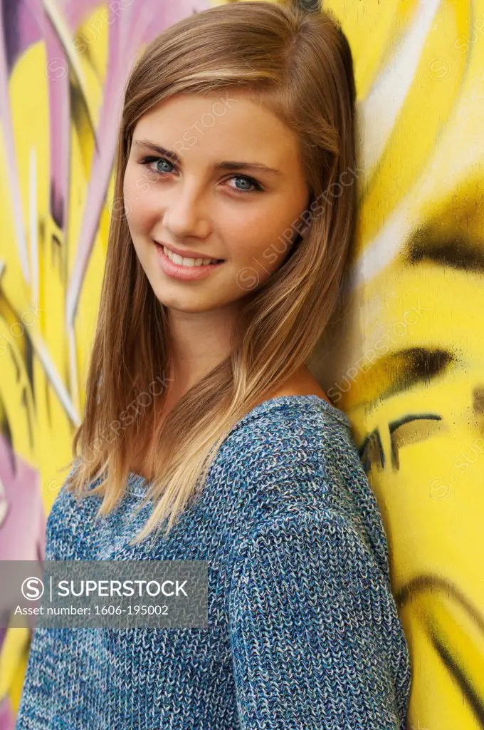 Caucasian Teenager Girl Looking At The Photographer