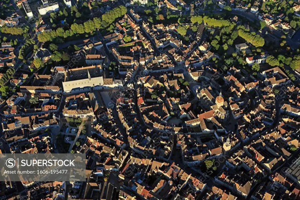 France, Cote-D'Or (21), Beaune, A Town With A Rich Historical And Architectural Heritage, Is Considered The Wine Capital Of Burgundy, The Old City (Aerial Photo)