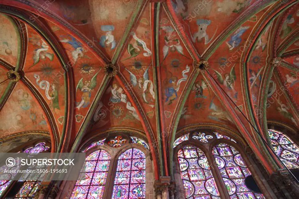 France, Pays De La Loire, Sarthe (72), Le Mans, Saint Julien Cathedral, Paint From 14Th Century (Notre Dame Du Chevet Chapel)