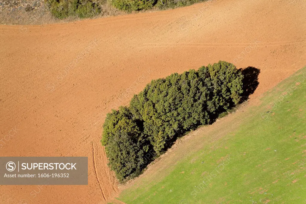 France, Aveyron, Landscape Of The Larzac Plateau, Aerial View