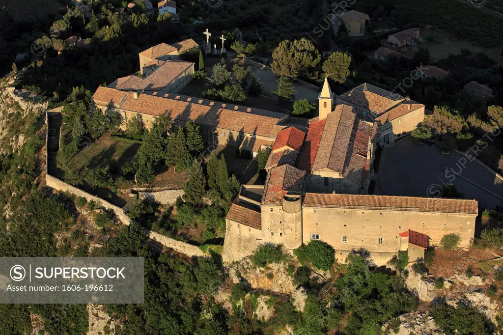 France, Gard (30), Rochefort-Du-Gard, Sanctuary Notre-Dame-De-Grace Built On A Rocky Spur, (Aerial Photo)
