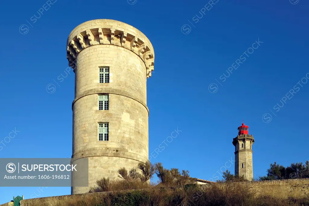 France. Charente Maritime. Re Island. The Whales Lighthouse And The Old Tower.