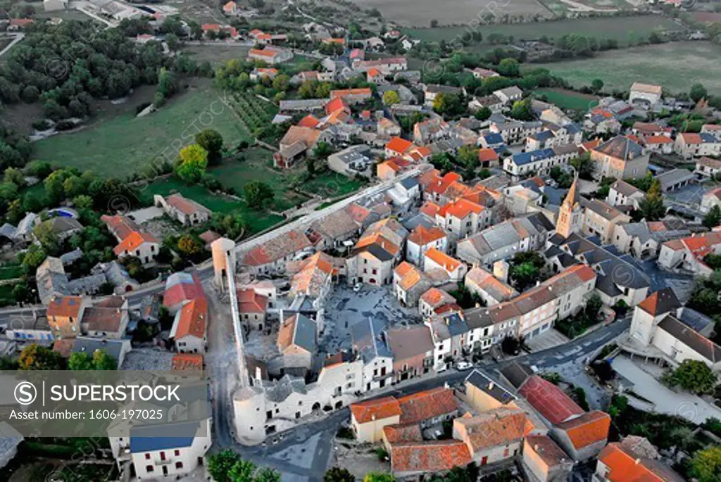 On The Larzac Plateau, The Village La Cavalerie. Aerial View