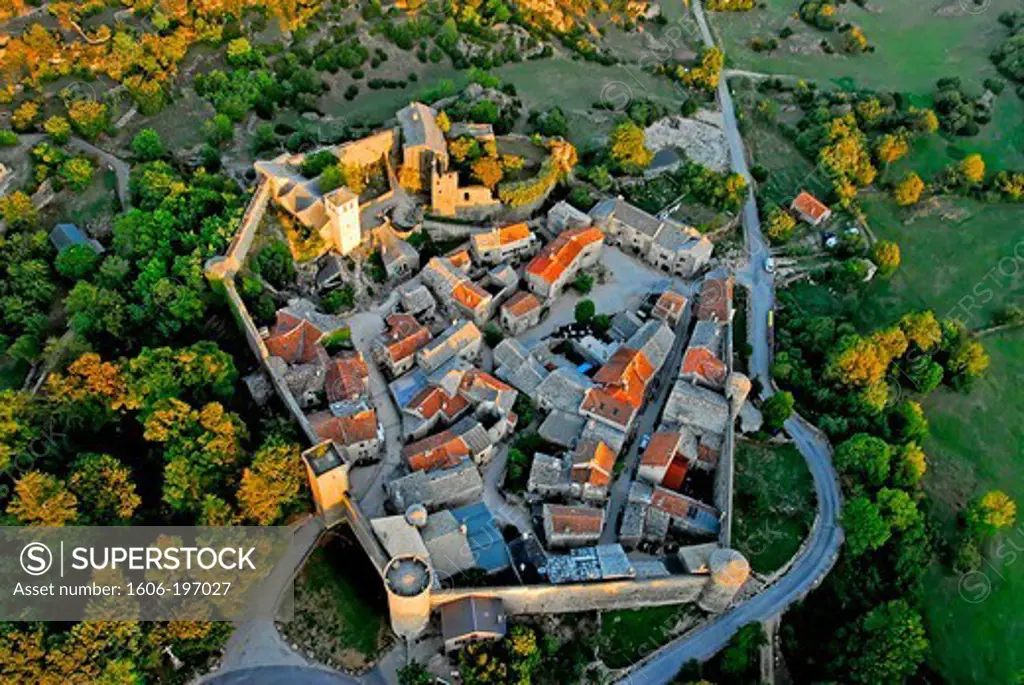 On The Larzac Plateau, The Village Couvertoirade. Aerial View