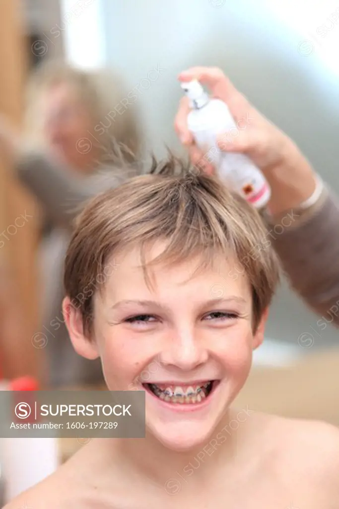 France, Young Boy And Hair Problem