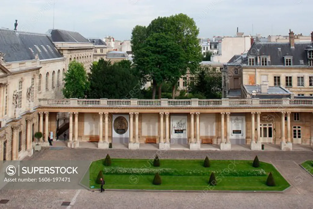 France, Paris, 3Rd, Diving View On The Courtyard Of The National Archives Of Paris, Street Of Archives