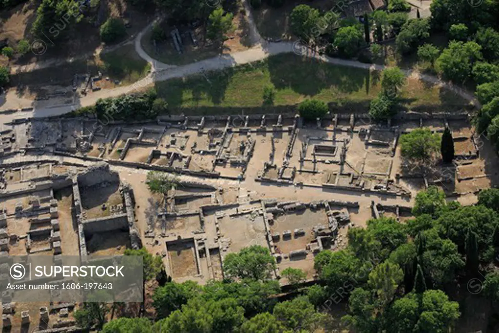 France, Bouches-Du-Rhone (13), Glanum Was An Ancient City Of The Roman Empire Located In The Commune Of Saint-Remy-De-Provence Class Site Historic Monuments (Aerial Photo)