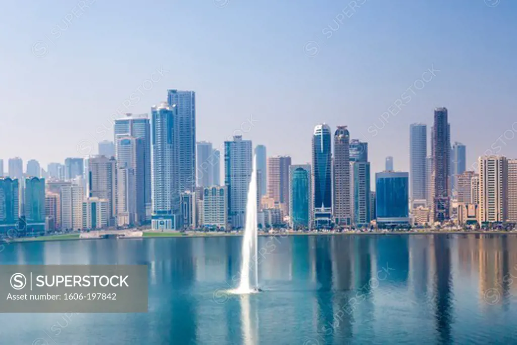 United Arab Emirates (Uae), Sharjah City, Skyline, Khalued Lagoon