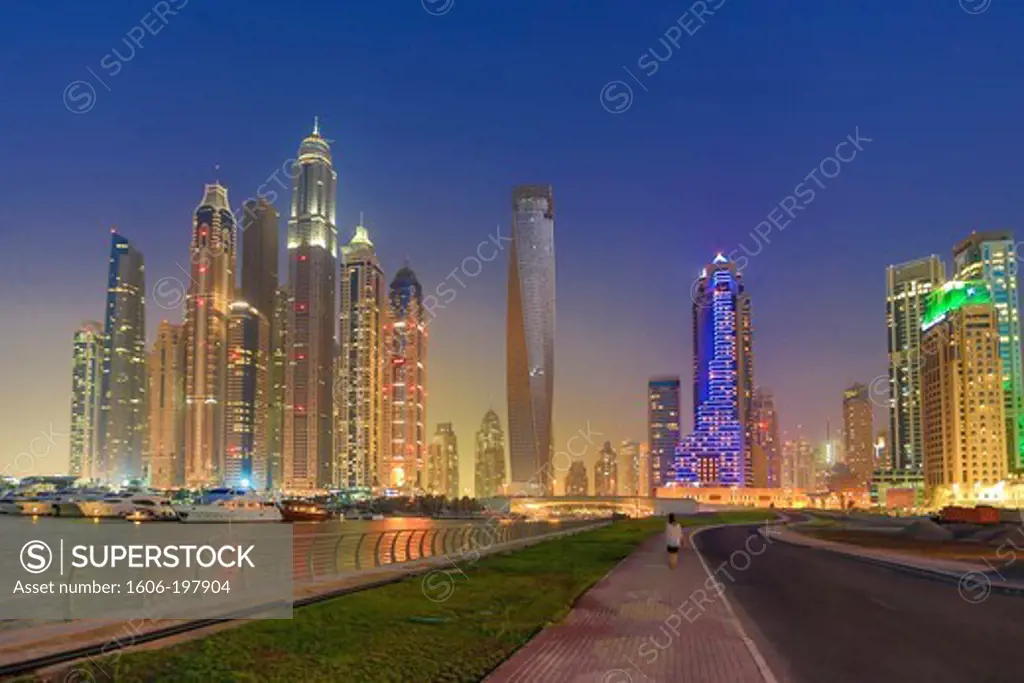 United Arab Emirates (Uae), Dubai City, Dubai Marina Skyline