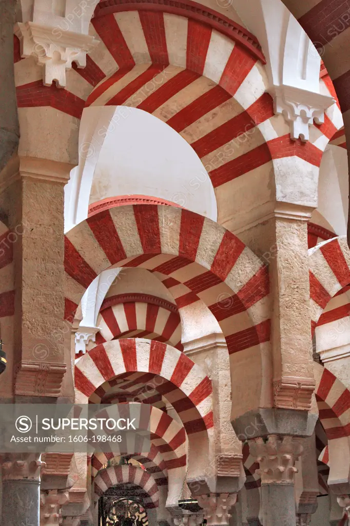 Spain, Andalusia, Cordoba City, Great Catholic Cathedral Of Córdoba, Prayer Hall, Islamic Architecture