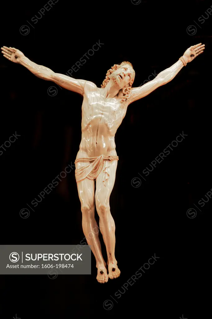 Spain, Andalusia, Cordoba City, Great Catholic Cathedral Of Córdoba, Marble Sculpture Of The Christ