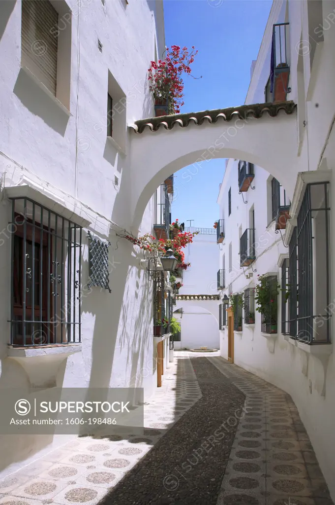 Spain, Andalusia, Cordoba City, Little Street In The Jewish Quarter
