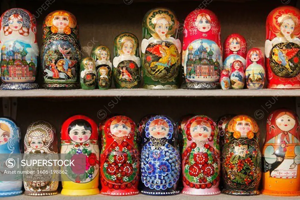 Matryoshka (Babushka) Dolls. Saint Petersburg. Russia.
