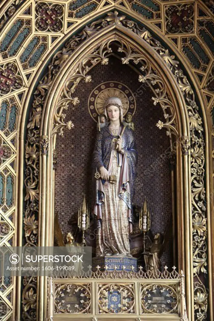 Statue In Saint Etienne Du Mont Church, Sainte-Genevieve Paris. France.