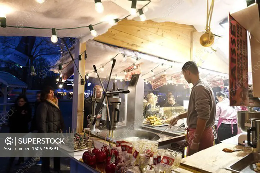 France, Paris, Christmas Market On The Champs Elysees