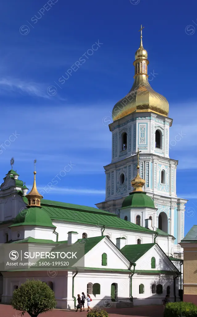 Ukraine, Kiev, Kyiv, St Sophia'S Cathedral, Bell Tower,
