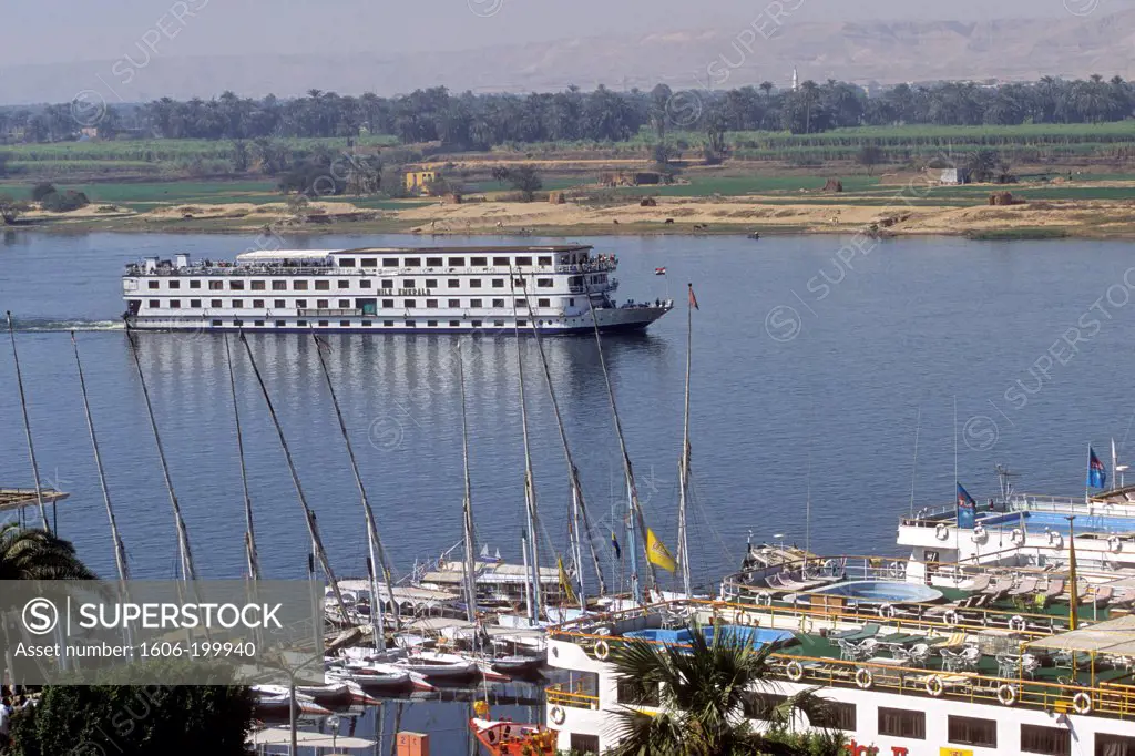 Egypt, Hight Nile Valley, Luxor, Boat On Nile River
