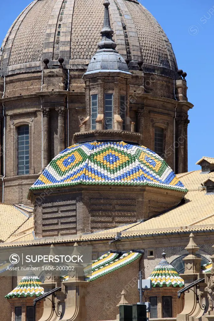 Spain, Aragon, Zaragoza, Basilica De Nuestra Senora Del Pilar,