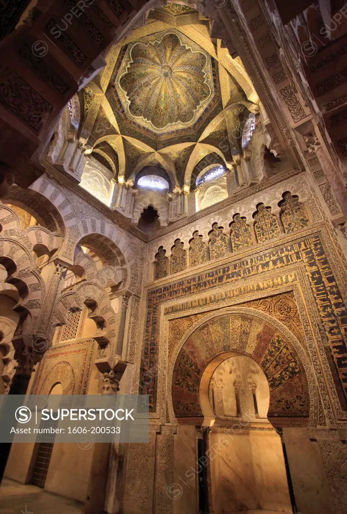 Spain, Andalusia, Cordoba,  Mezquita, Cathedral, Interior, Mihrab,
