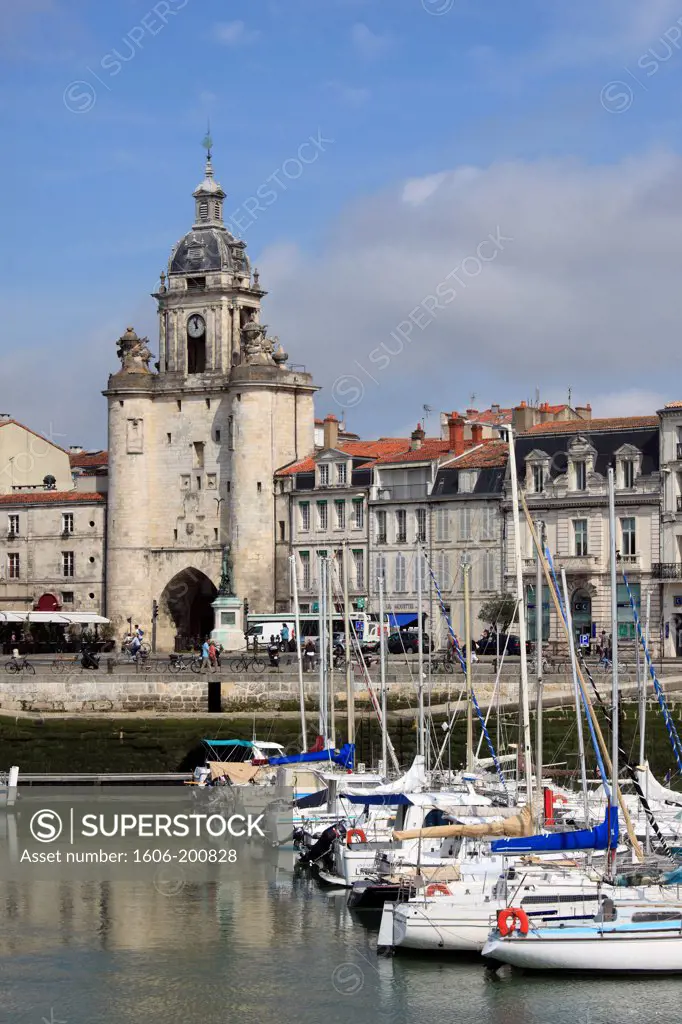 France, Poitou-Charentes, La Rochelle, Vieux Port, Tour De La Grosse Horloge,