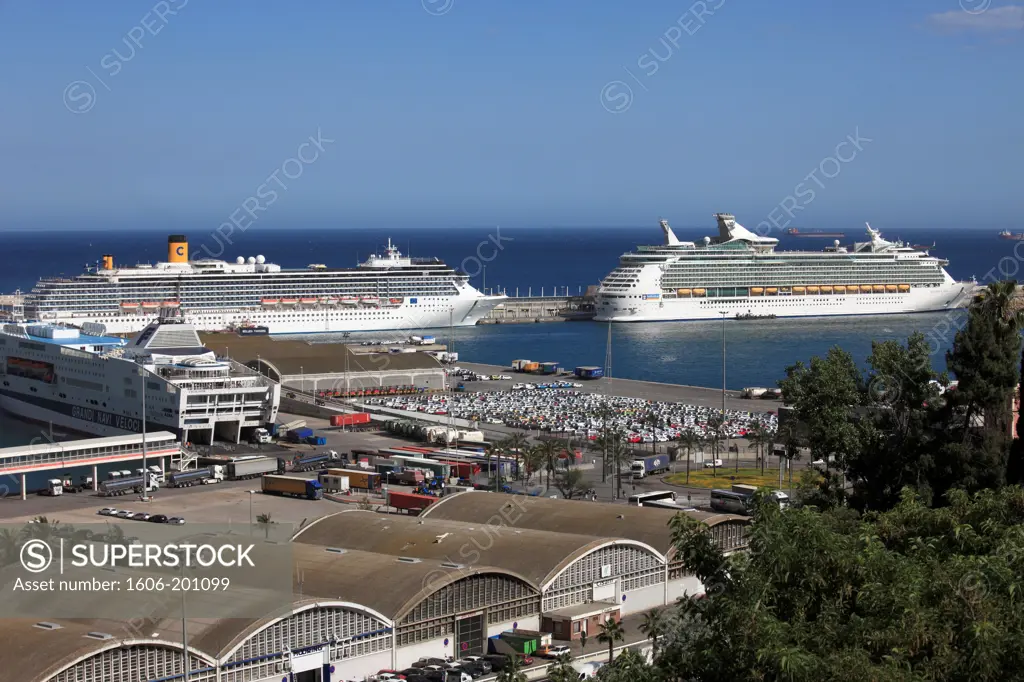 Spain, Catalonia, Barcelona, Harbour, Cruise Ships,