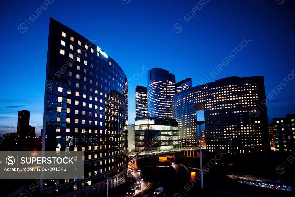Hauts-De-Seine - Distrct  La Defense - From Left To Right, The Tower Kupka, The Towers Societe Generale (So Called Towers Chassagne And Alicante) And The Tower Pacific