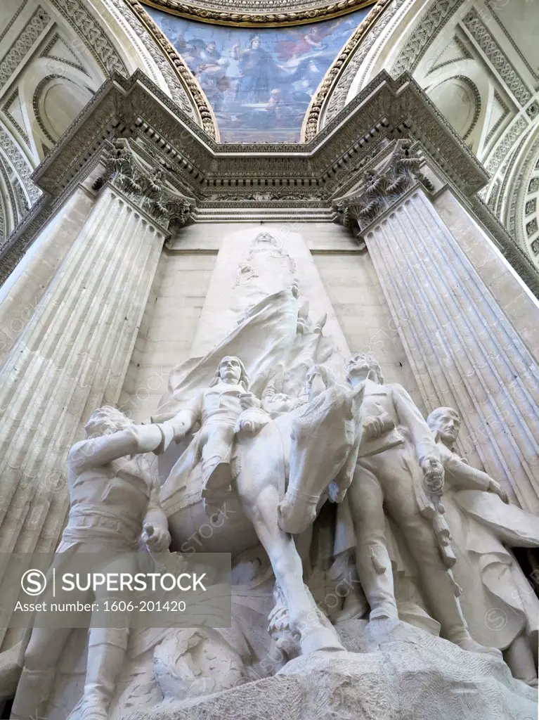 France, Paris, 5Th Arr., Pantheon Sculpture 'To The Glory Of The Generals Of The Revolution'