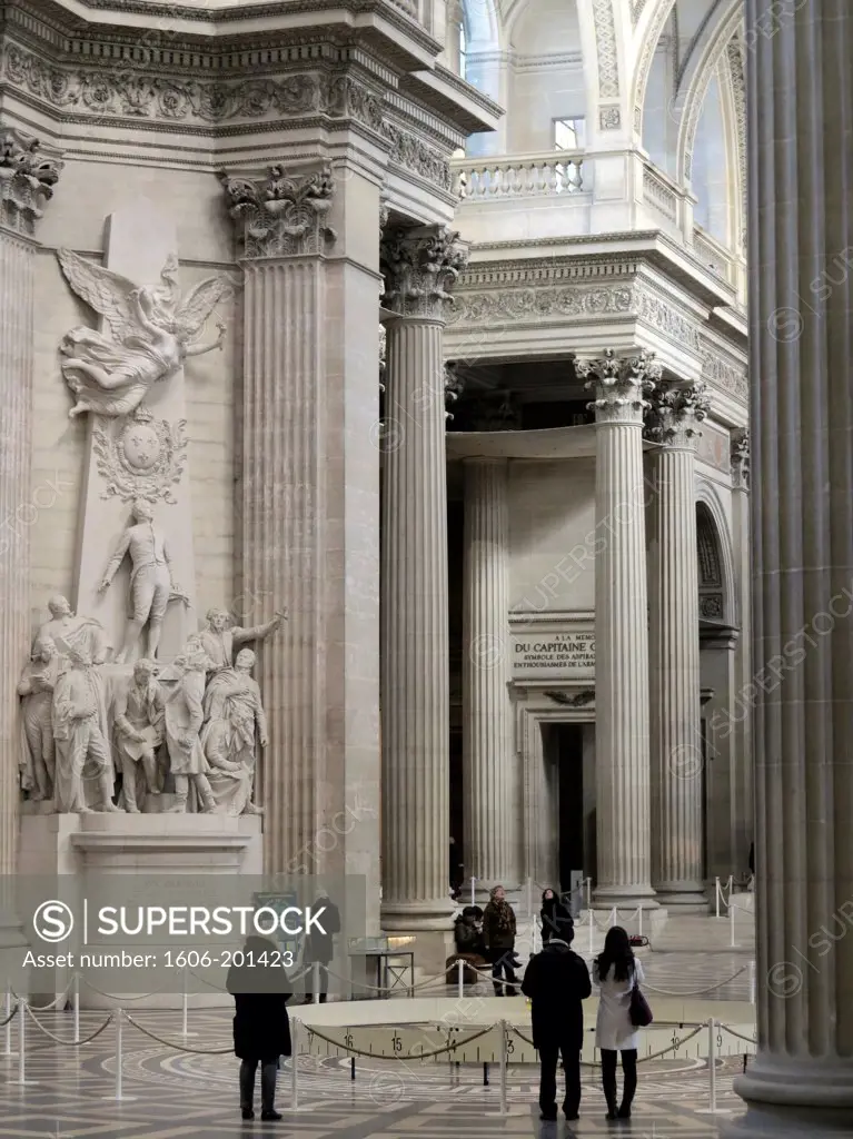France, Paris, 5Th Arr., Pantheon, Tourists Admiring The Monument