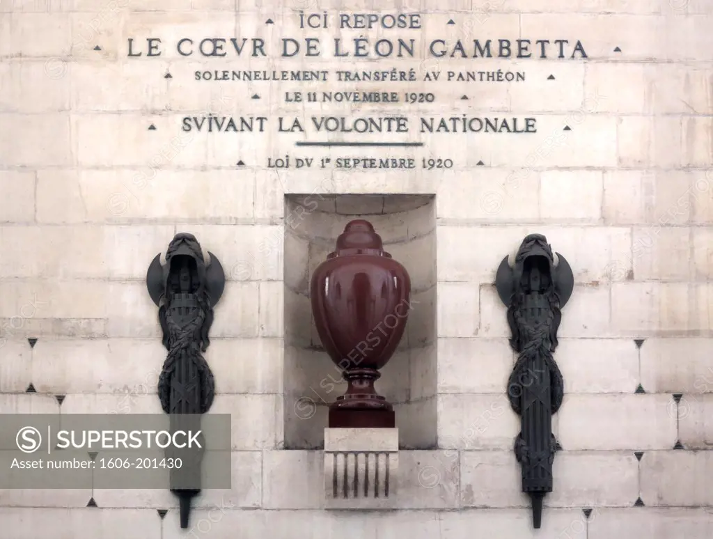 France, Paris, 5Th Arr., Pantheon Urn Containing The Heart Of Gambetta