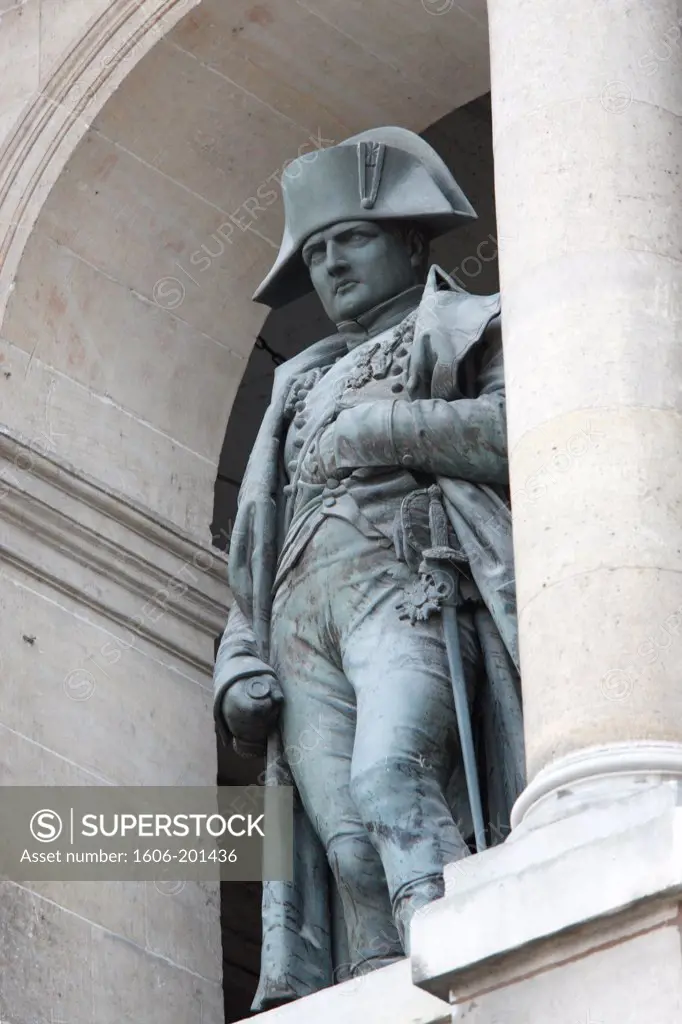 France, Paris, 5Th Arrondissement, The Pantheon, The Museum Of The Army. Sculpture On The Facade Representing Napoleon