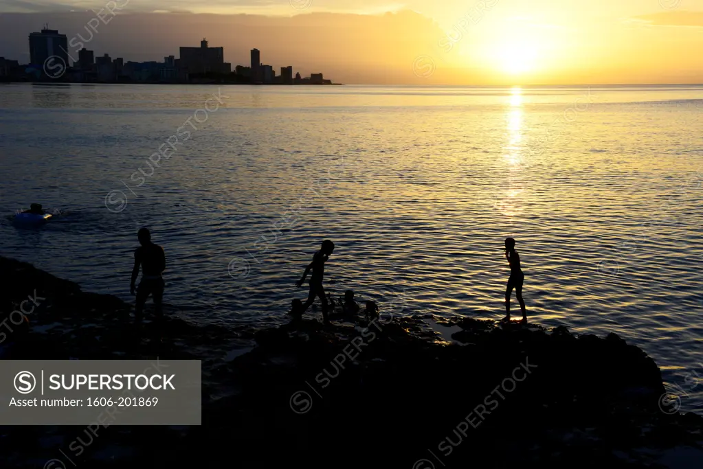 Sunset From The Malecon In Havana, Cuba