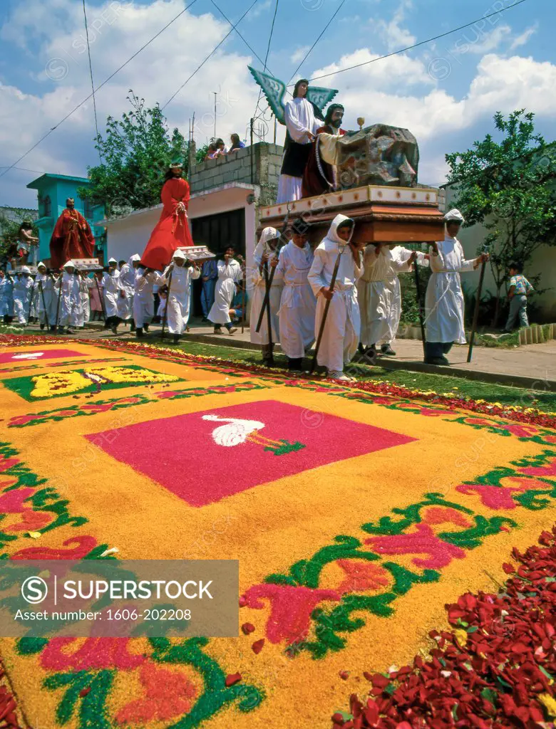Guatemala, Antigua, Jocotenango, Religious Procession,