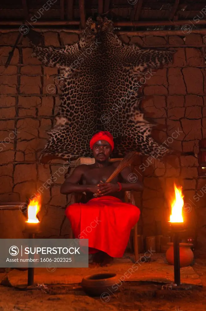 Africa, Gabon, Mboka A Nzambe Village, Bwiti Ceremonies, The Shaman Adumangana In His Patients' Room, For Him Mysticism And Psychology Are Inseparable