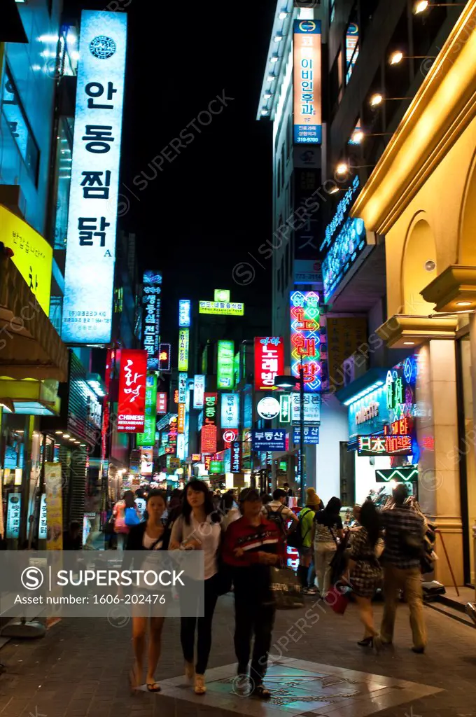 Asia, South Korea, Capital Seoul, Myeongdong District