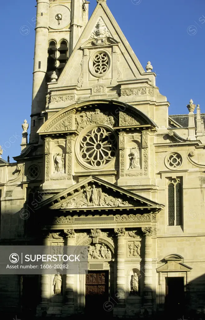 France, Paris, Saint Etienne du Mont church, facade