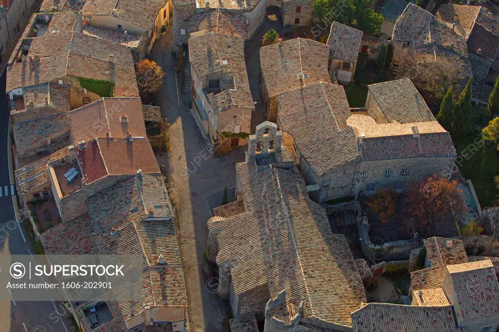 France, Drome (26), Rousset-Les-Vignes Vineyard Village, Cotes Du Rhone Villages (Aoc) (Aerial Photo) /