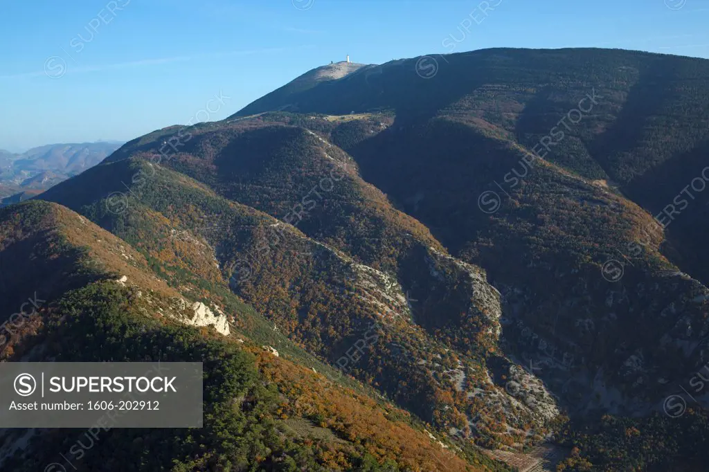 France, Vaucluse (84), Mont Ventoux, Culminating At 1911 Meters, It Is Classified As A Biosphere Reserve By Unesco And Natura 2000 Site (Aerial Photo)