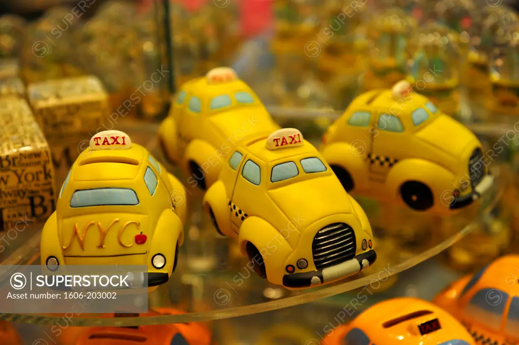 Yellow Cab Toys Car, New York City, New York States, United States Of America, Usa