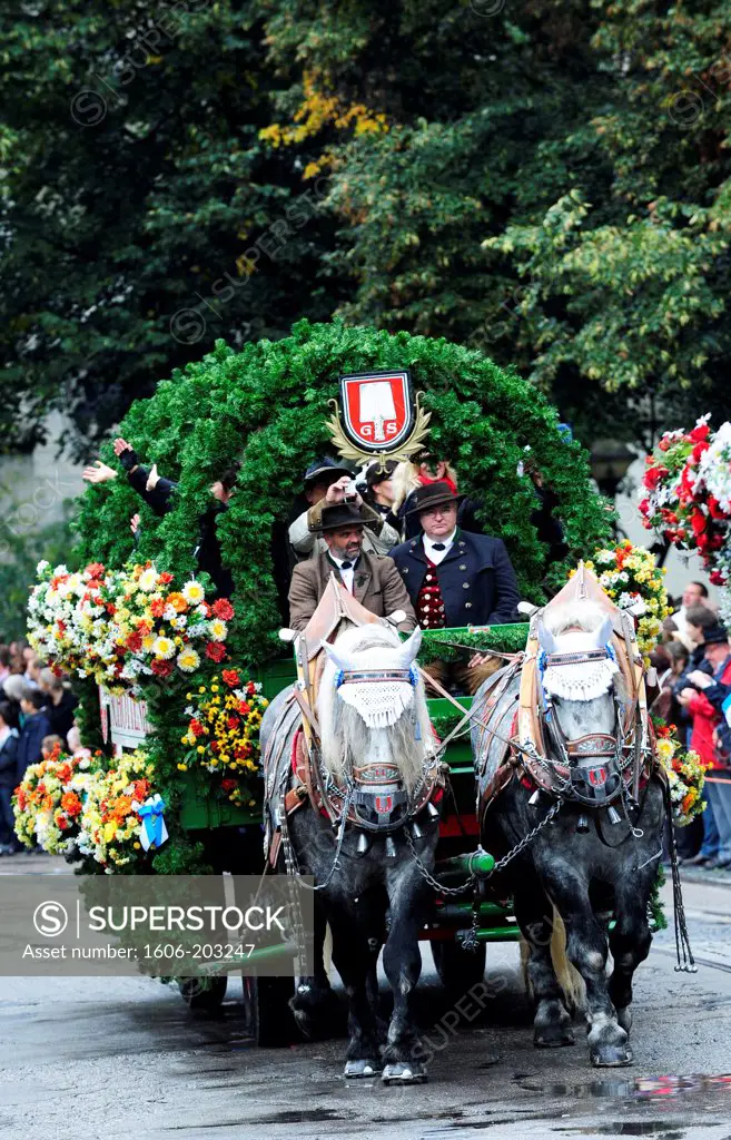 Coachmen And Horse On Oktoberfest Parade In Munich, Germany
