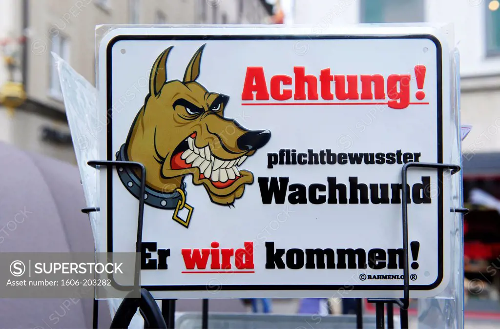 Sign In Souvenir Shop In Munich, Germany