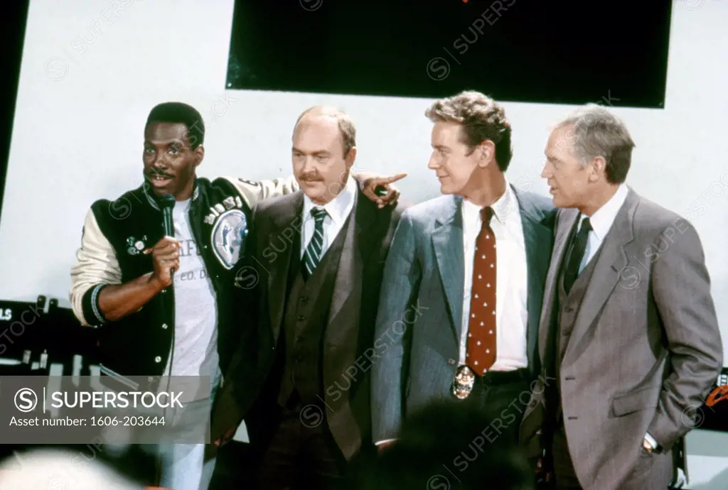 Eddie Murphy, John Ashton, Judge Reinhold and Ronny Cox, Beverly Hills Cop II, 1987 directed by Tony Scott   (Paramount Pictures)