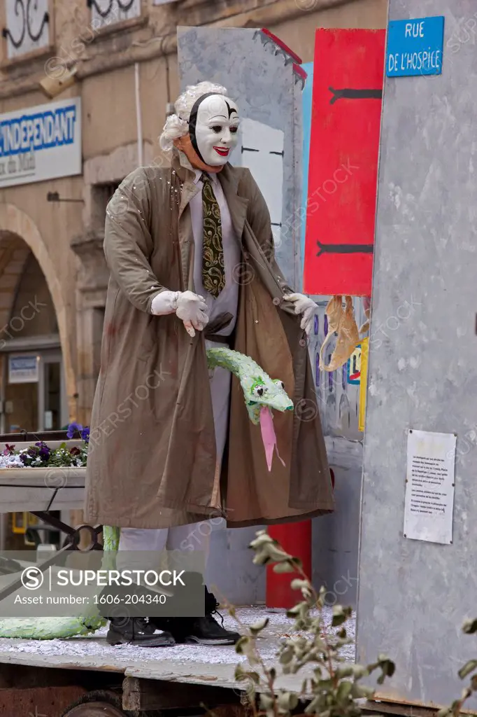 France, Aude, Limoux Carnival 2013, Masked person