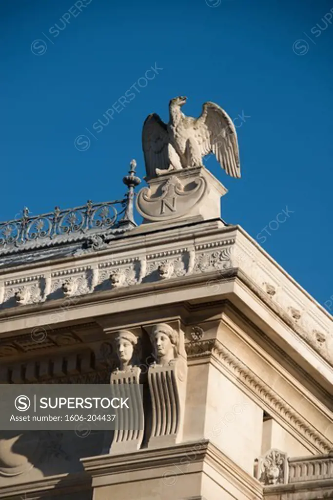 France. Paris. 1st district , Palais de Justice, Facade and sculptures