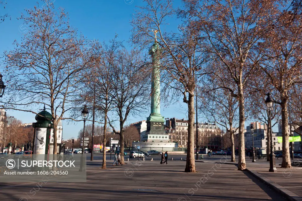 France. Paris . 4th district. Place de la Bastille