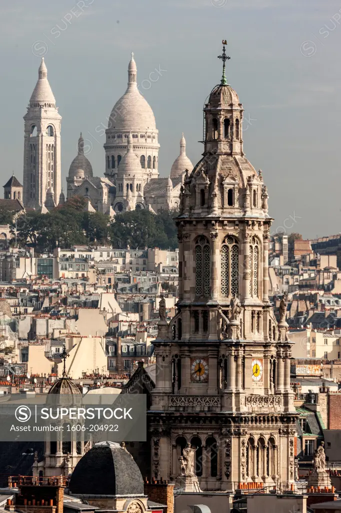 France. Paris. View from the rooftop terrace of the Printemps Hausmann department store