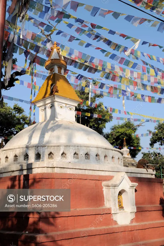 Federal Democratic Republic of Nepal, Kathmandu, Swayambhunath, Monkey Temple, Stupa