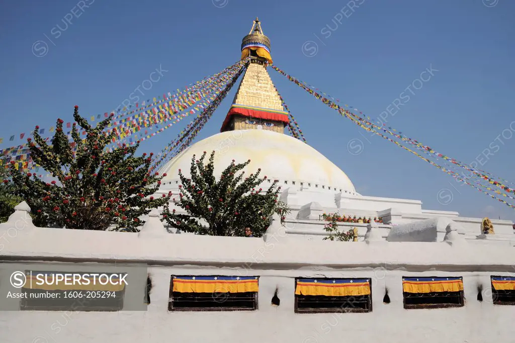 Federal Democratic Republic of Nepal, Kathmandu, Bouddhanath, Buddhist Temple, Stupa