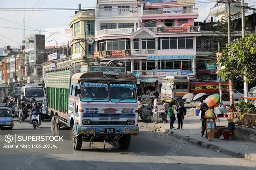Federal Democratic Republic of Nepal, Pokhara, Road and truck