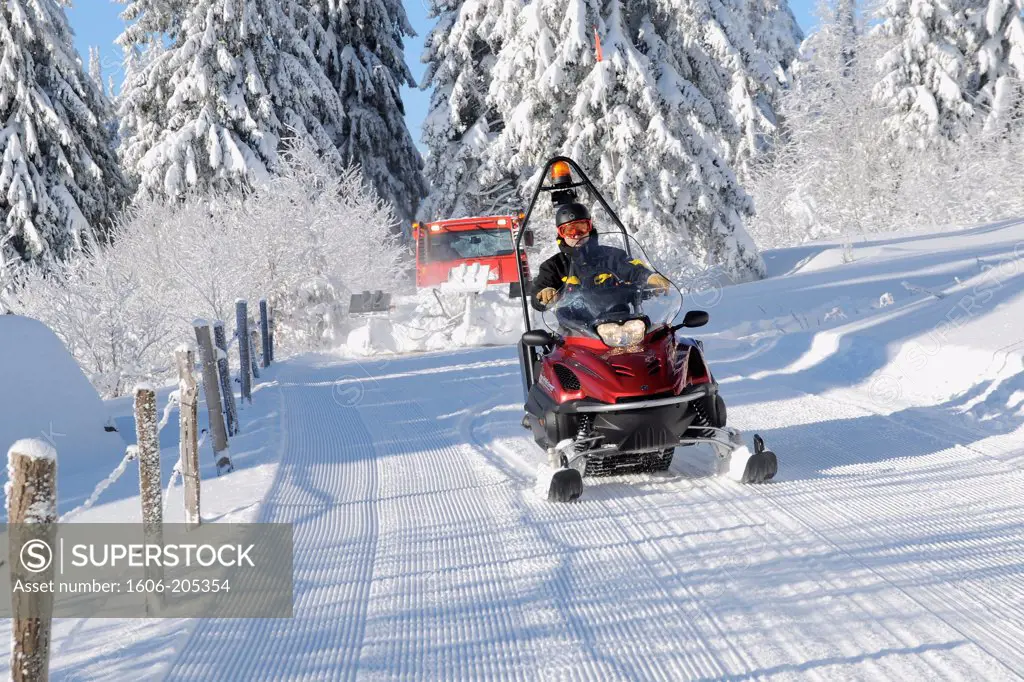 Northeastern France, Vosges Department, Snowmobile